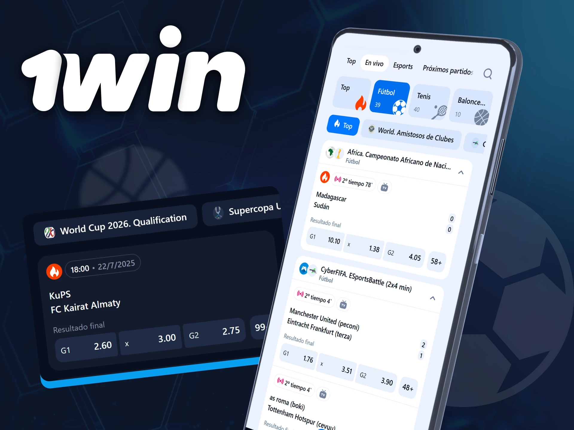 Apuesta durante los partidos fácilmente en la aplicación de 1win Argentina.