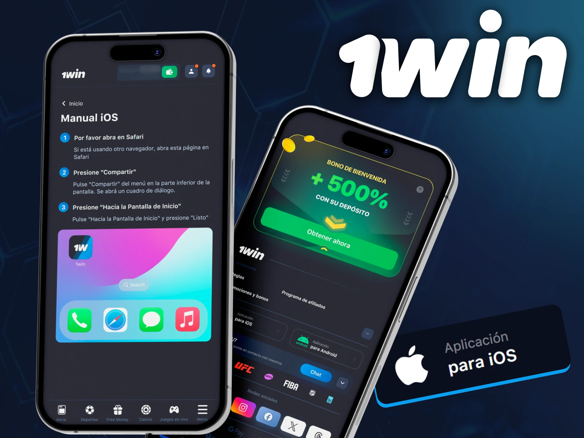 Accede al casino y apuestas descargando la app oficial de 1win Argentina en iOS.