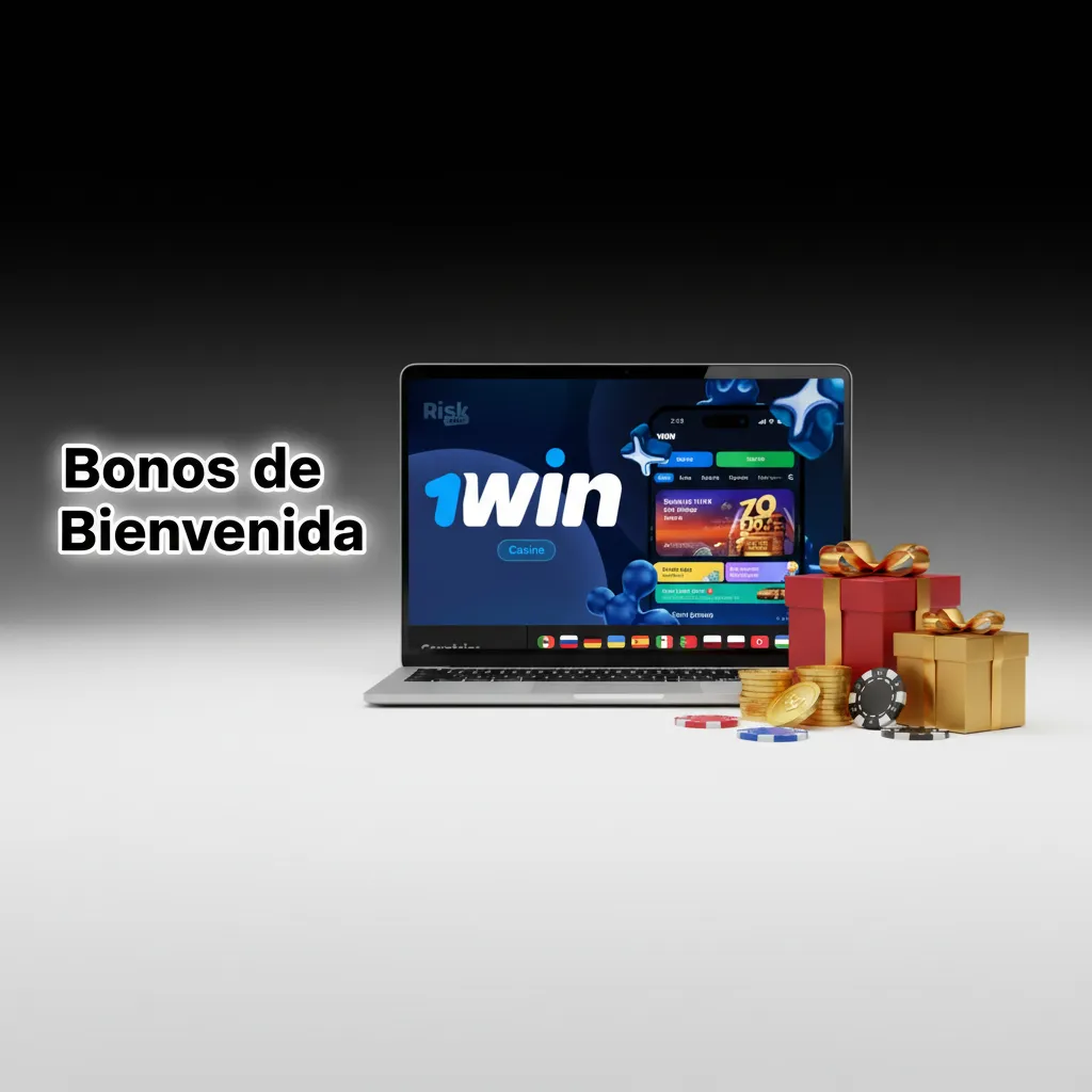 Banner de Bonos de Bienvenida: 100% primer depósito hasta $520.45/€447.45; rollover casino x35, deportes x5, 14 días.