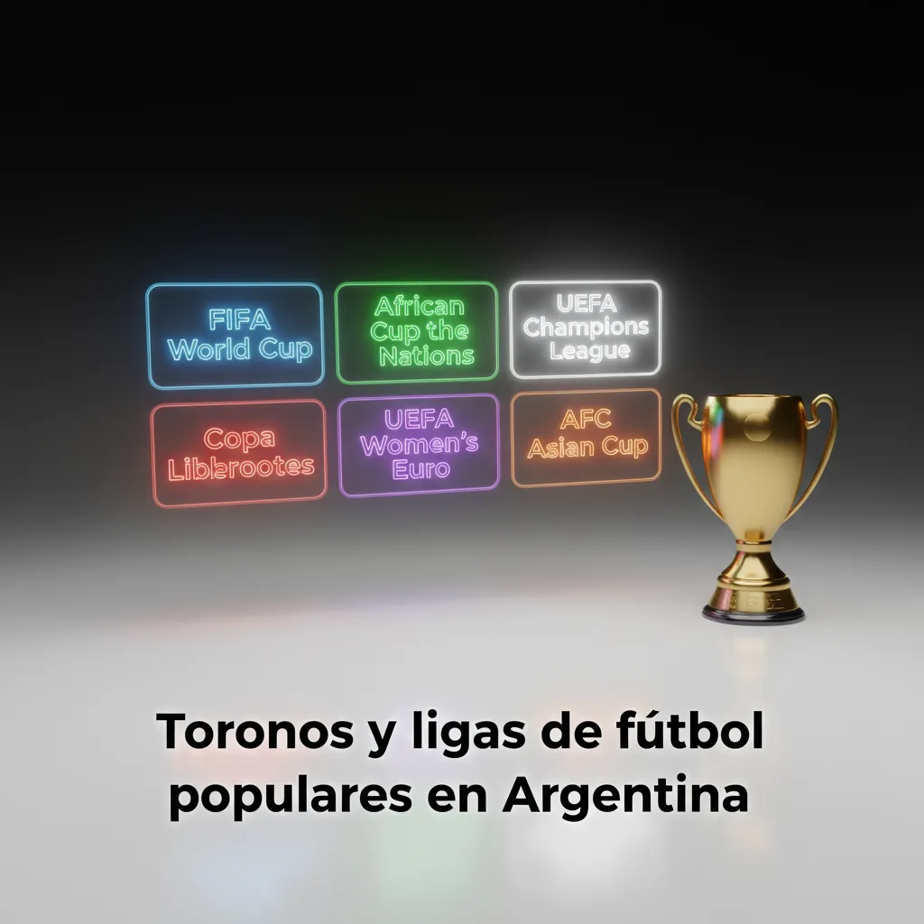 Gráfico sobre torneos de fútbol populares en Argentina y opciones de apuestas: Liga Profesional, Libertadores, Champions.
