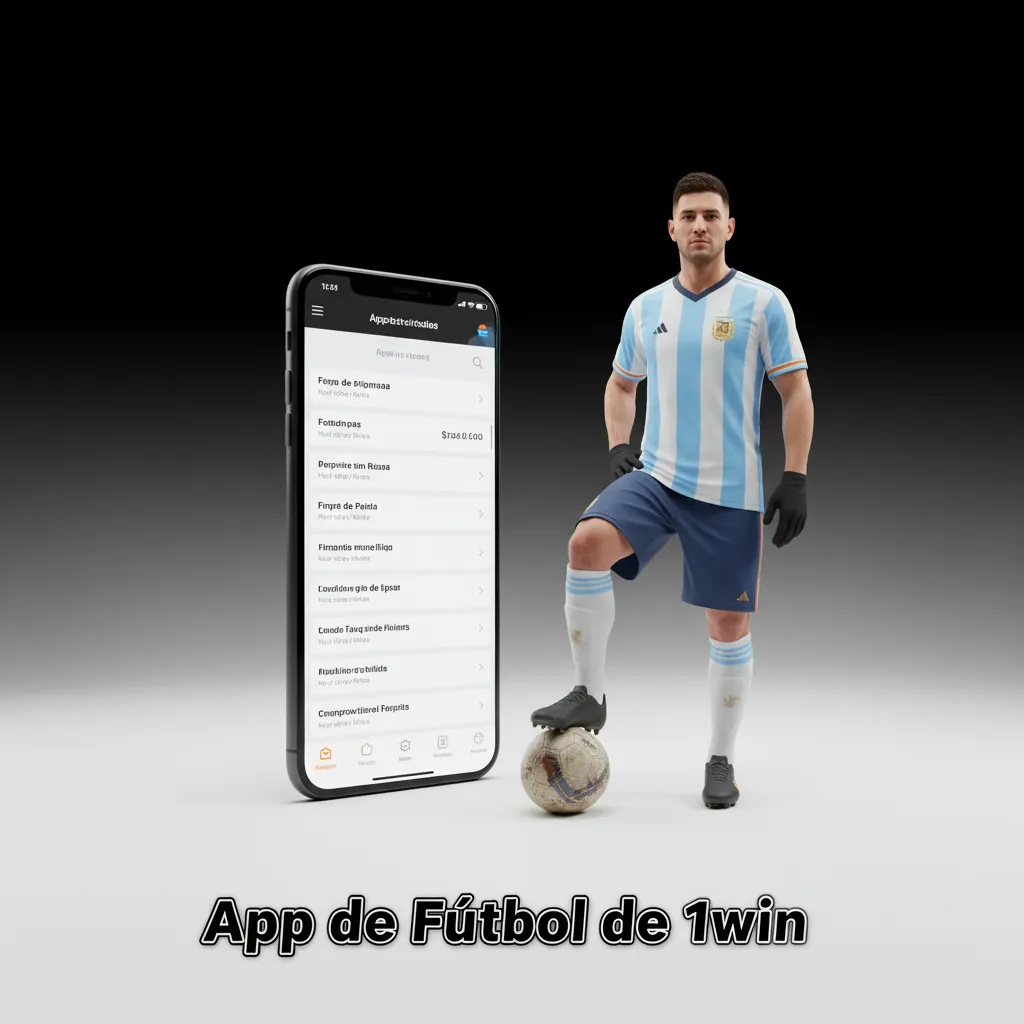 Interfaz de la app 1win de apuestas de fútbol en un smartphone, con cuotas en vivo y prepartido, para Android y iOS.