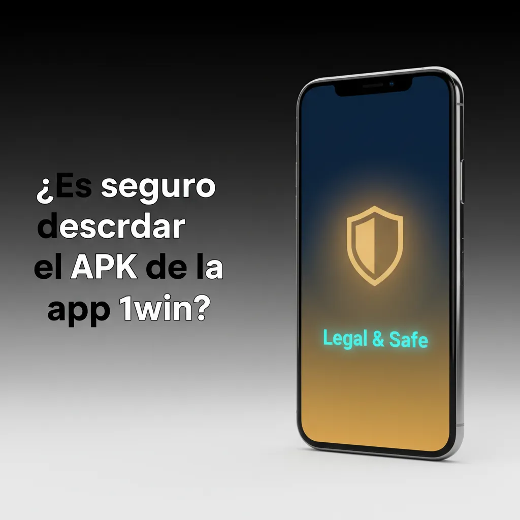 Móvil con escudo y candado SSL, sello de licencia y símbolos de apuestas, destacando la seguridad del APK de 1win.